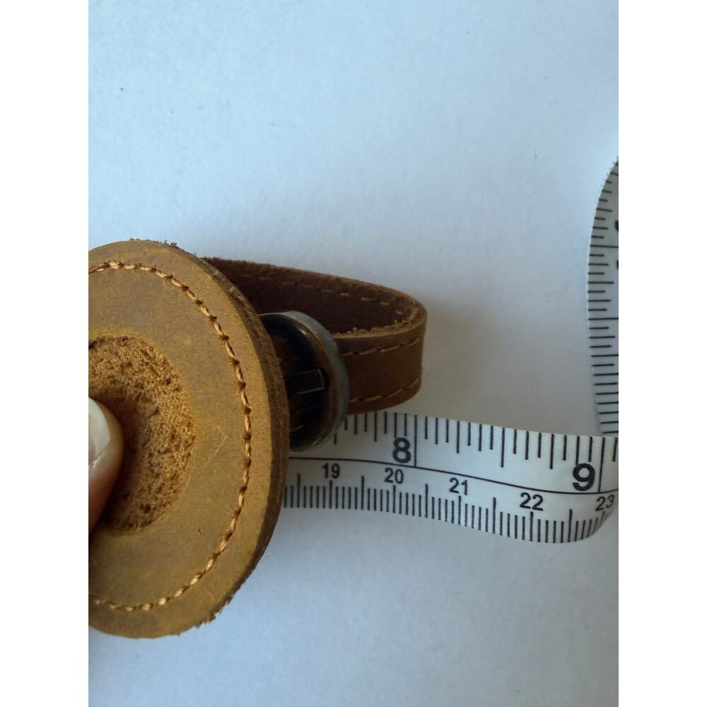 Leather AirTag Holder Luggage Tag Travel ID Case Brown Buckle Strap - Picture 6 of 6